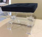 Jay acrylic bench with velvet fabric