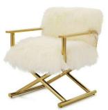 Metal chair with gold finish