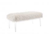 Acrylic legs bench with real Lamp Skin ,Turned furniture legs bench.